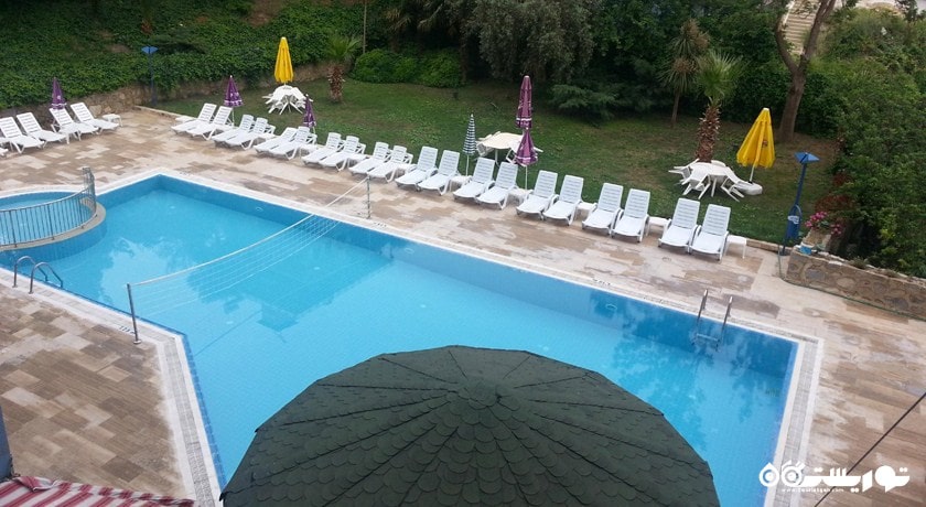 نمایی از استخر روباز هتل